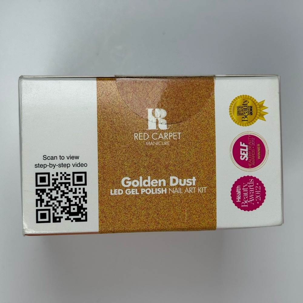 Red Carpet Golden Dust LED Gel Polish Nail Art Kit Gems Jewels Bejewel Manicure - Picture 6 of 6